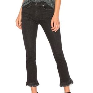 Rag & Bone Hana Black Faded Frayed Jeans